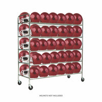 Champion Sports 60 Helmet Football Cart - 61 inch chrome-plated steel frame with swivel casters