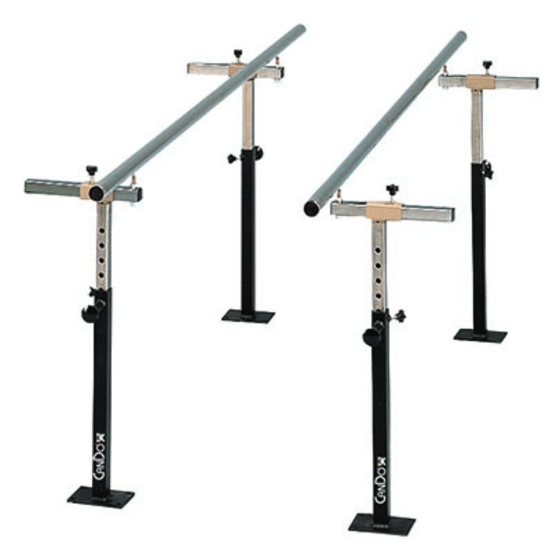 CanDo Floor-Mounted Adjustable Parallel Bars 7' for Physical Therapy - front view