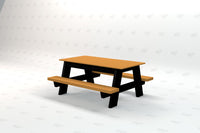 Frog Furnishings 4ft Kids Picnic Table right side view with Cedar slats