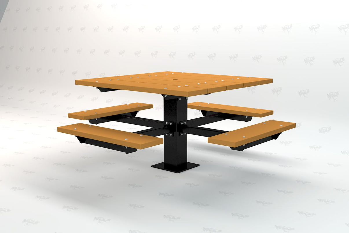 Frog Furnishings T-Table 4ft Picnic Table - Cedar Slats, Right Side View