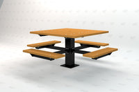 Frog Furnishings T-Table 4ft Picnic Table - Cedar Slats, Right Side View