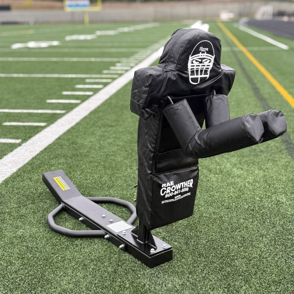Rae Crowther Fight'n Trainer Pass Rush Sled full view - powder coated black with spring-wire bendable arms