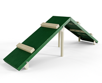 Small King of the Hill dog park A-frame climber in green Canine Coated finish