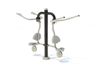 Playground Boss Double Lat Pull Down outdoor commercial fitness station, front view