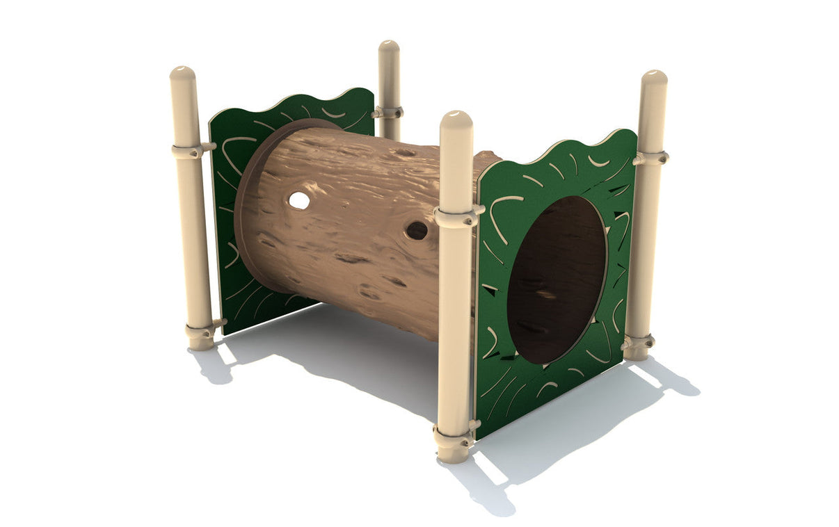 Playground Boss 5ft Timber Crawl Tunnel with tree trunk detailing for ages 2 to 12
