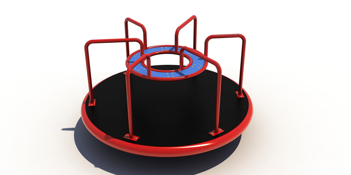 Playground Boss Time Traveler Merry Go Round with time vortex center design, full view