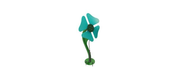 Turquoise Freenotes Flower Bell with surface mount post - outdoor playground instrument