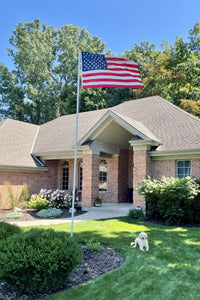 Eder Flag residential flagpole set installed outdoors flying American flag