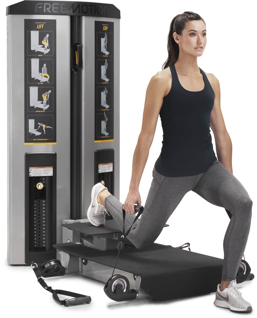 Freemotion GENESIS DS Lift Step cable machine - three-quarter front view