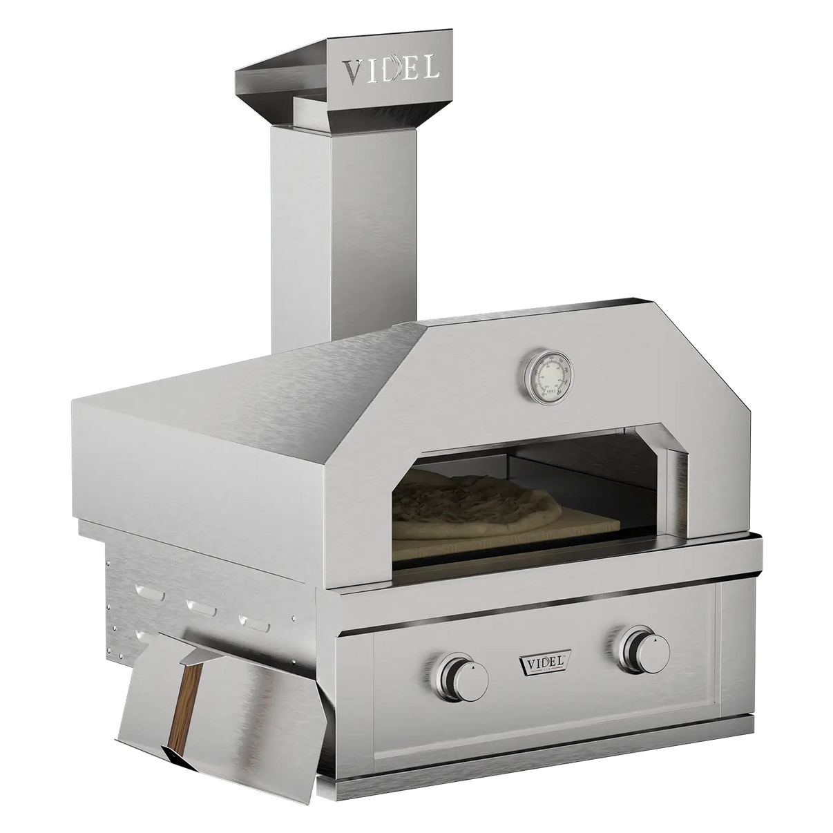 Videl Outdoor Oven I - 2 Burner Outdoor Pizza and Roasting Oven, angled view