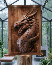 3D Dragon Wood Relief Luxury Wall Art Decor