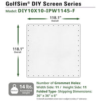 Elite Screens GolfSim DIY ImpactWhite 1145 Projector Screen