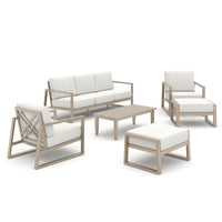 Hamarto 6 Pieces Aluminum Patio Lounge Sofa Set With Ottoman