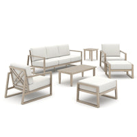 Hamarto 7 Pieces Aluminum Patio Lounge Seating Set With Ottoman