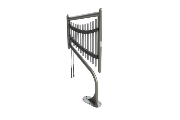 Freenotes Harp outdoor chime instrument with inground surface mount