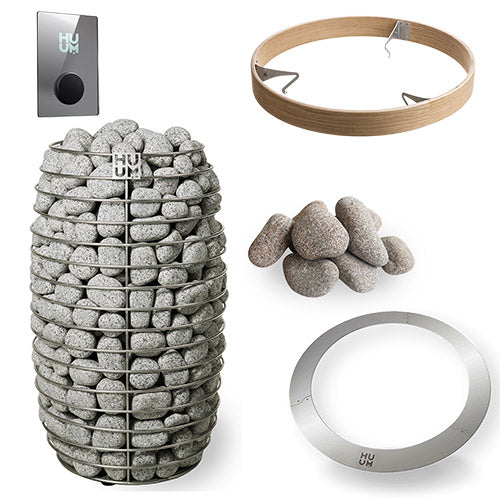 HUUM HIVE Mini 10.6kW Sauna Heater Package for Haljas Single Luxury with UKU Mirror Control