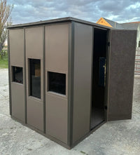 Beaver Blinds Pro 6x6 hunting blind with open door, tinted windows, and insulated aluminum exterior