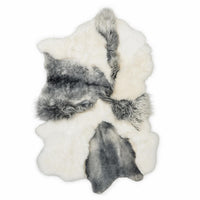 Multi-Pelt Icelandic Sheepskin Rug – Gray + White
