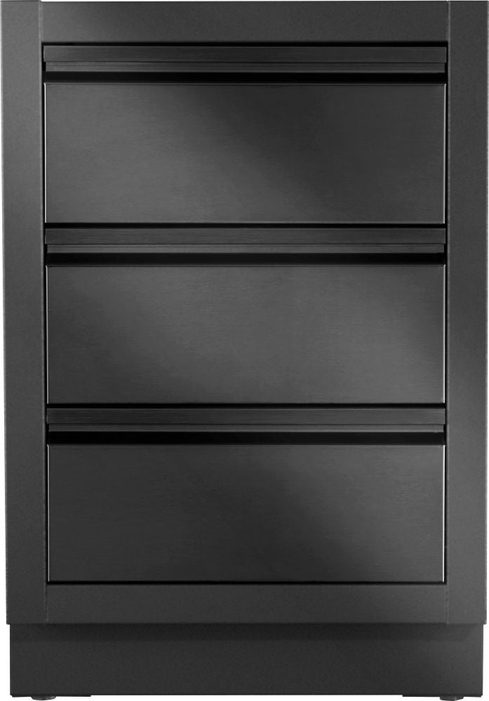 Napoleon OASIS Two Drawer Cabinet with False Top in Matte Black - front view