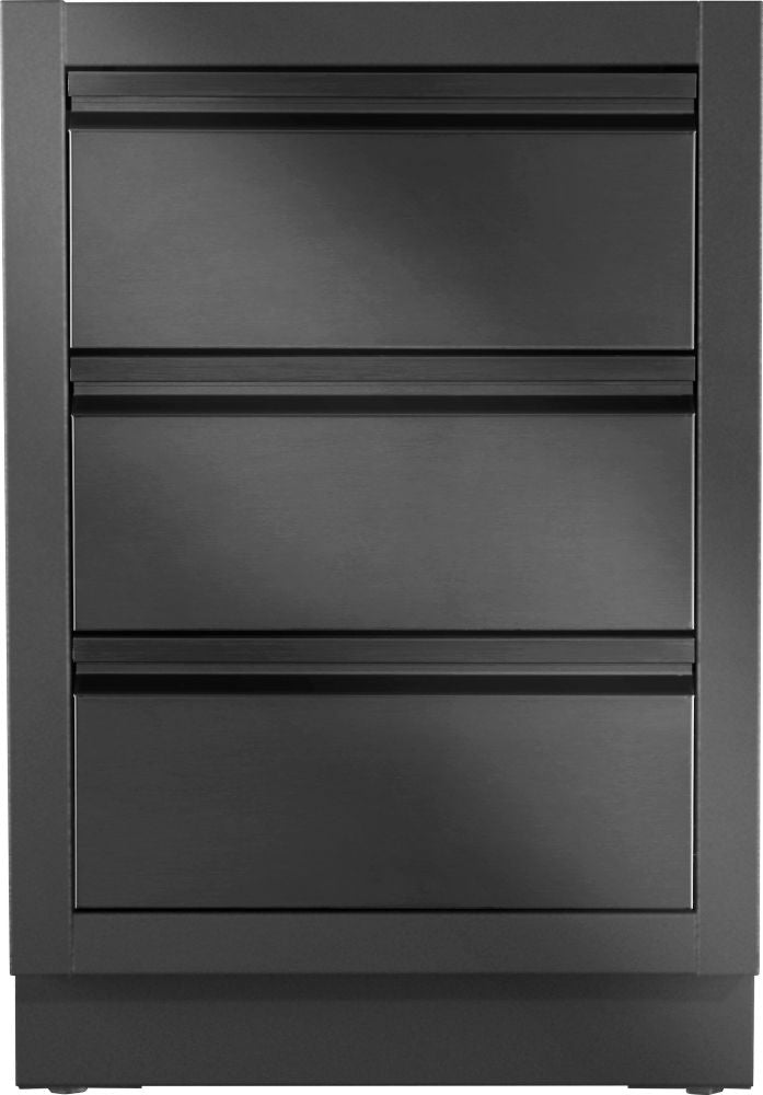 Napoleon OASIS Three Drawer Cabinet in matte black - front view