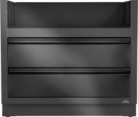 Napoleon OASIS Under Grill Cabinet for Built-in Prestige PRO 665 in Matte Black - front view fully assembled