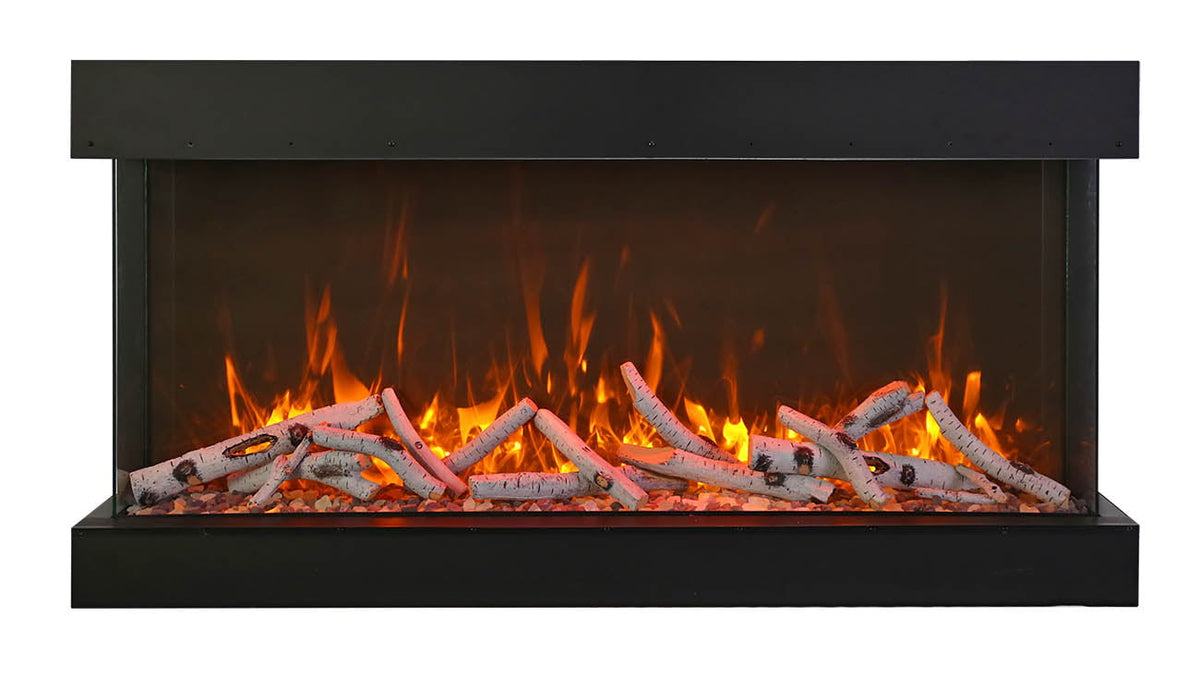 Amantii Tru View XT XL 60-inch fireplace with 10-piece birch log set