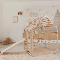 Wood and Hearts Wooden Toddler Climbing Playhouse, Ages 1–6