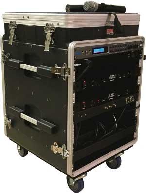CAVS JB-G1012W All-In-One Karaoke System front view open and ready for use