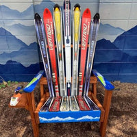 Colorado Ski Furniture Customizable Adirondack Ski Chair with Mountain Stripe Front Board