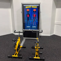 Heart Race Display with 2 Exercise Bike Generators by Pedal Power Generator