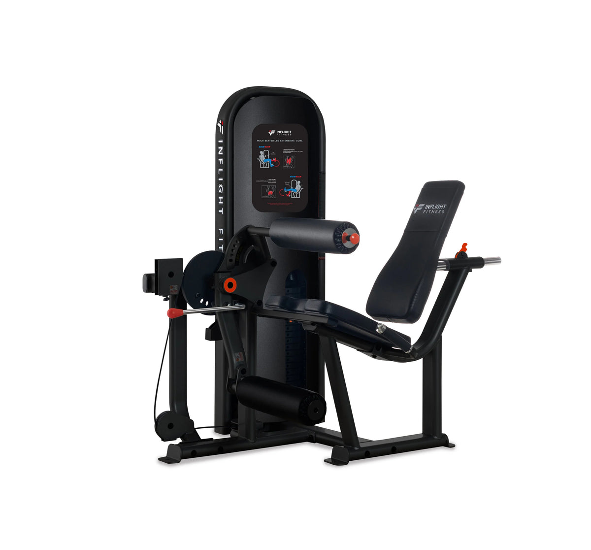Inflight Fitness Multi Seated Leg Curl Extension Machine - front view