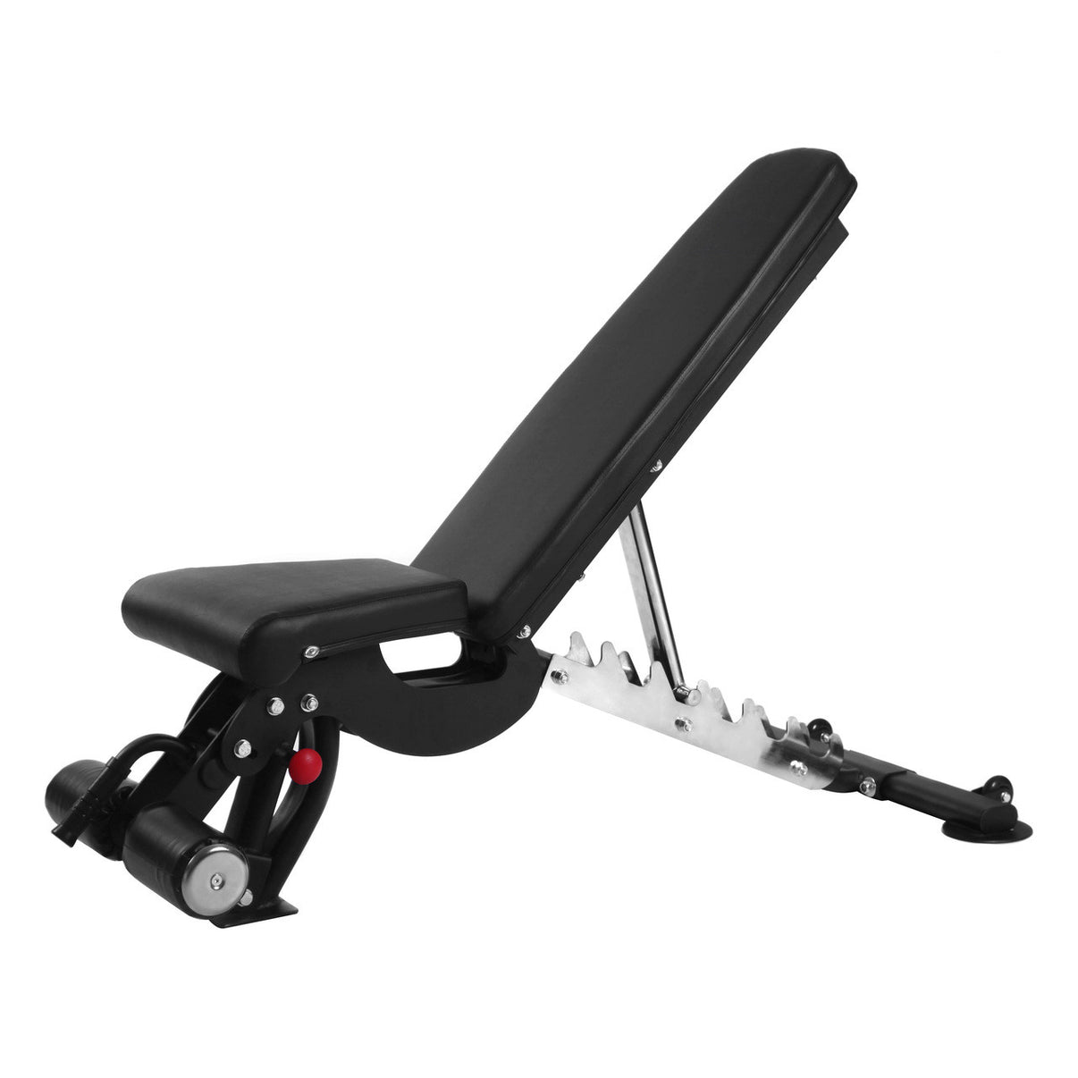 JFIT Adjustable Weight Bench 1000 lb capacity with quad developer attachment - black powder-coated steel frame