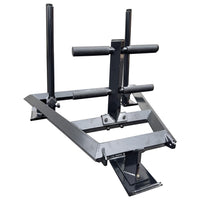 JFIT Heavy-Duty Training Sled - 48x45 steel frame with weight post and harness pull, black finish
