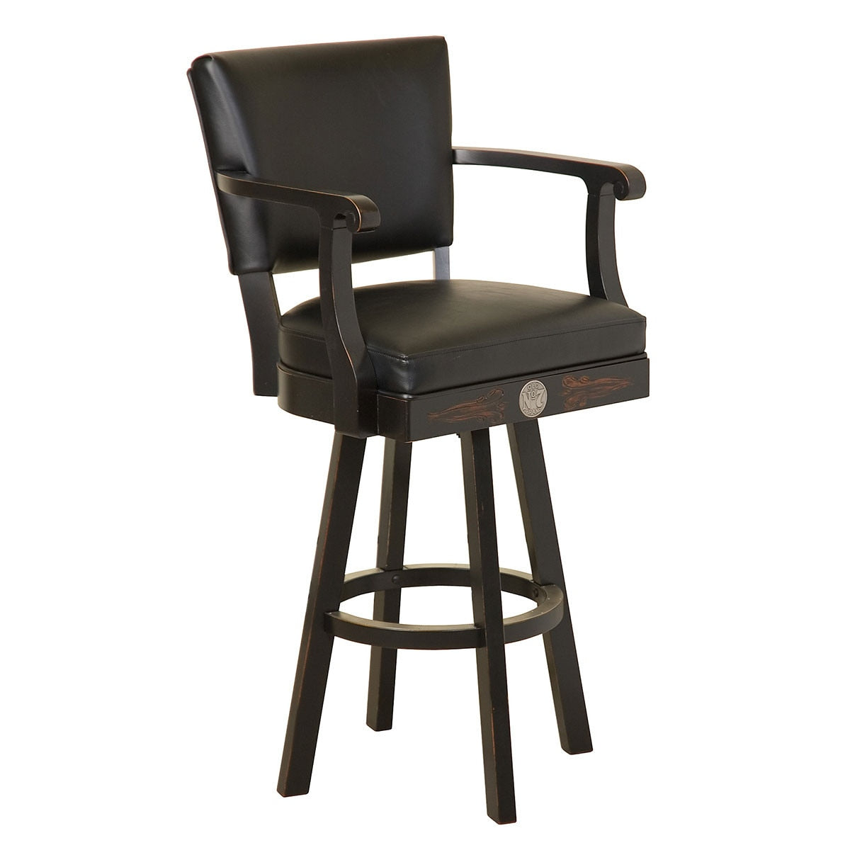 Jack Daniel's Wood Bar Stool with Backrest - hero product shot