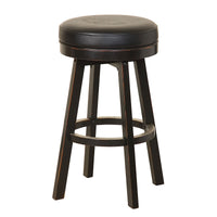 Jack Daniel's Wood Bar Stool - Tennessee Charcoal hardwood construction with silver kick plate footrest