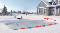 YardRink Junior Rink 15x27 with dimensions diagram - backyard ice rink
