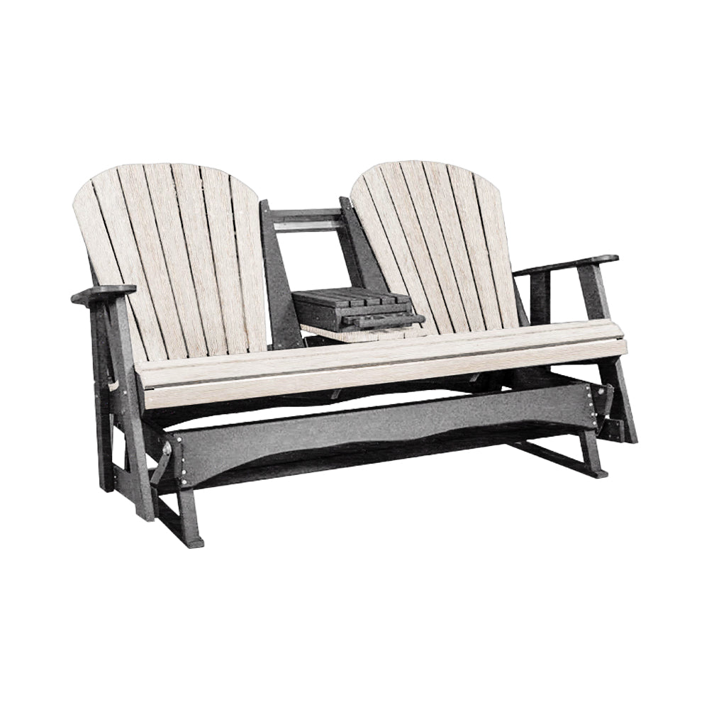 Kanyon Poly 5' Adirondack Glider in poly lumber - front view