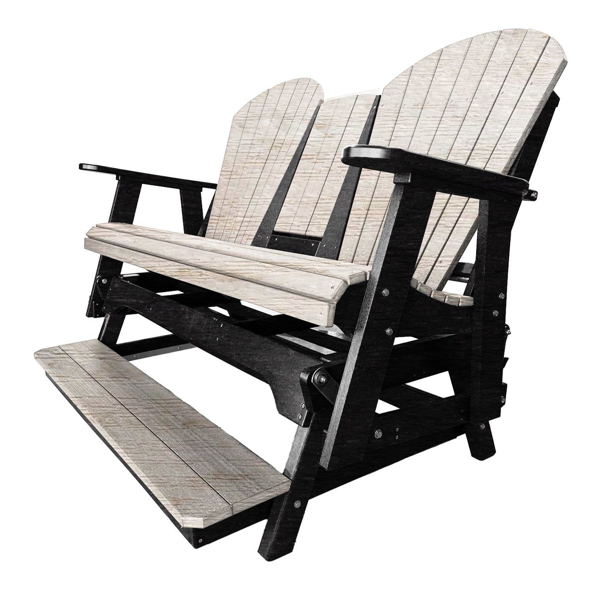 Kanyon Poly 5ft Adirondack Glider Tall Version - outdoor poly lumber bench glider