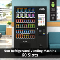 Kool More 50 in. 60-Slot Snack Vending Machine with 22-inch Touch Screen in Black, Non-Refrigerated.