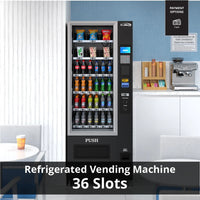 Kool More Refrigerated Snack and Drink Vending Machine with 36 Slots in Black