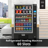 Kool More Refrigerated Snack and Drink Vending Machine with 60 Slots in Black