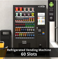 Kool More Refrigerated Snack and Drink Vending Machine with 60 Slots and 22 Inch Touch Screen in Black