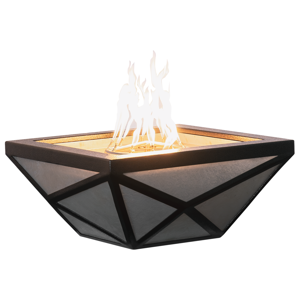 Gladiator LED Fire Bowl by The Outdoor Plus - Metal Powder Coat, lights off view showing bowl form