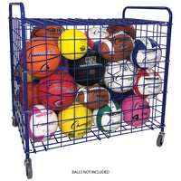 Champion Sports Full-Size Lockable Ball Locker in blue powder-coated steel, front view