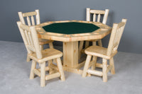 Viking Log Poker Table with reversible top in rustic Ponderosa pine - primary view