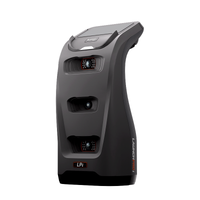 Angled view of Bushnell Golf LPi launch monitor showcasing triple-camera system