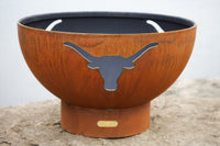 Fire Pit Art Longhorn Steel Fire Pit close-up detail view
