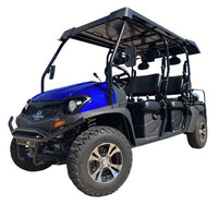 TrailMaster Taurus4 450GV 6-Seat Gas UTV hero view with alloy wheels and hardtop