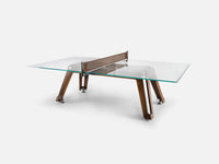 Impatia Lungolinea Wood Luxury Glass Ping Pong Table