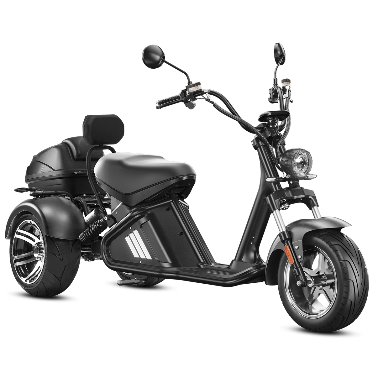 Eahora M2 Electric Trike in Black - side view hero shot